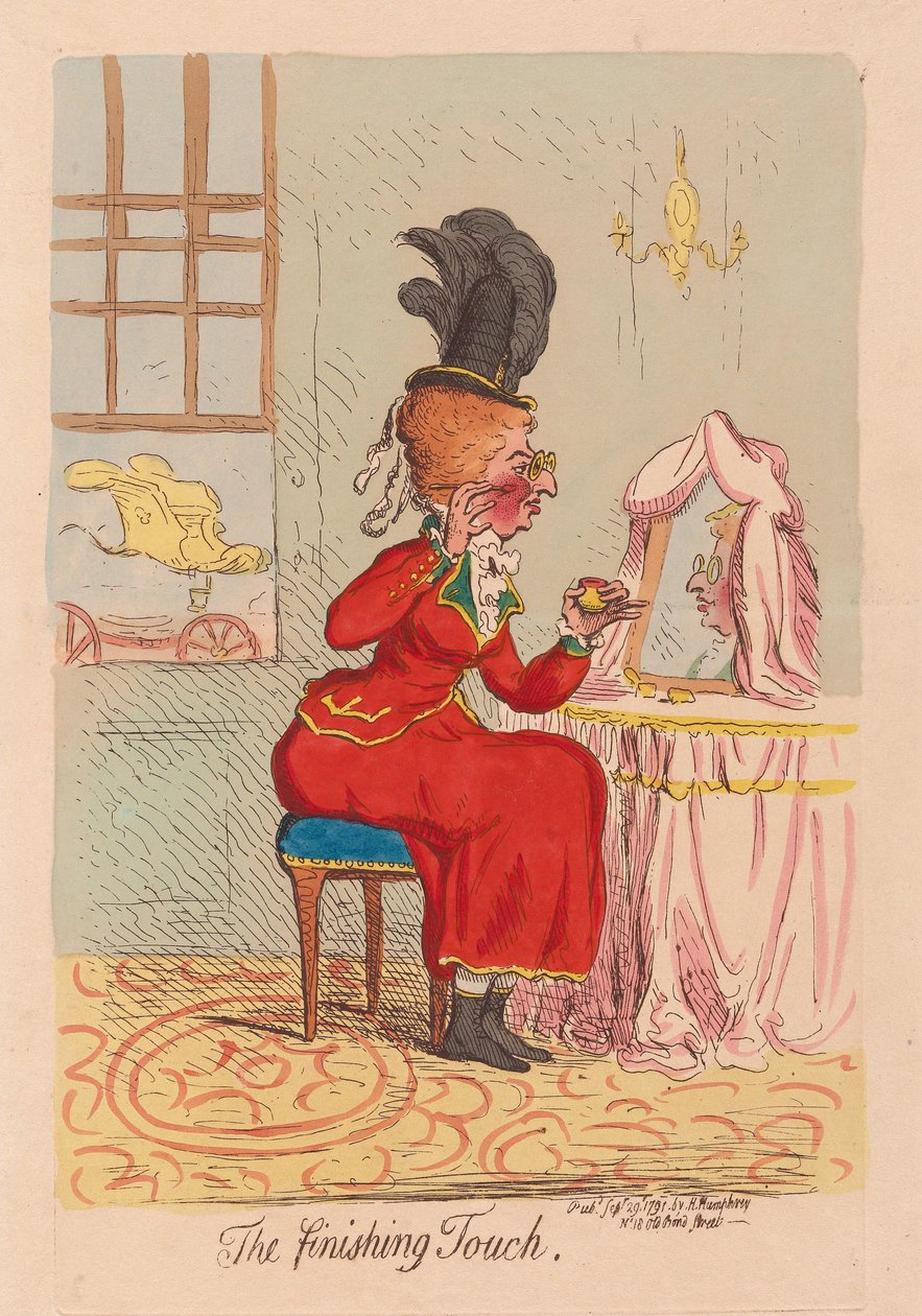 फिनिशिंग टच, पब। 1791 (हाथ की नक्काशी उत्कीर्ण) द्वारा जेम्स गिलियरे