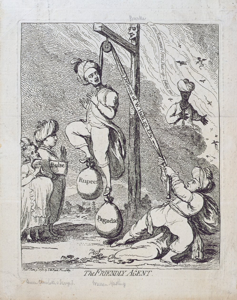 द फ्रेंडली एजेंट, 1787 में SW Fores द्वारा प्रकाशित द्वारा जेम्स गिलियरे