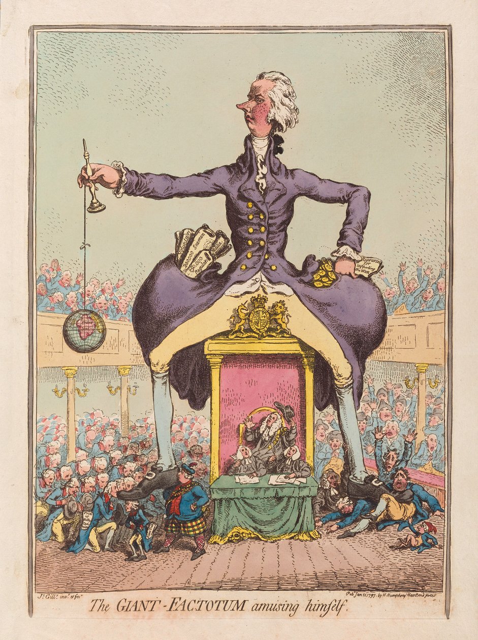 विशाल फैक्टोटम मनोरंजक खुद, पब। 1797 (हाथ के रंग का उत्कीर्णन) द्वारा जेम्स गिलियरे