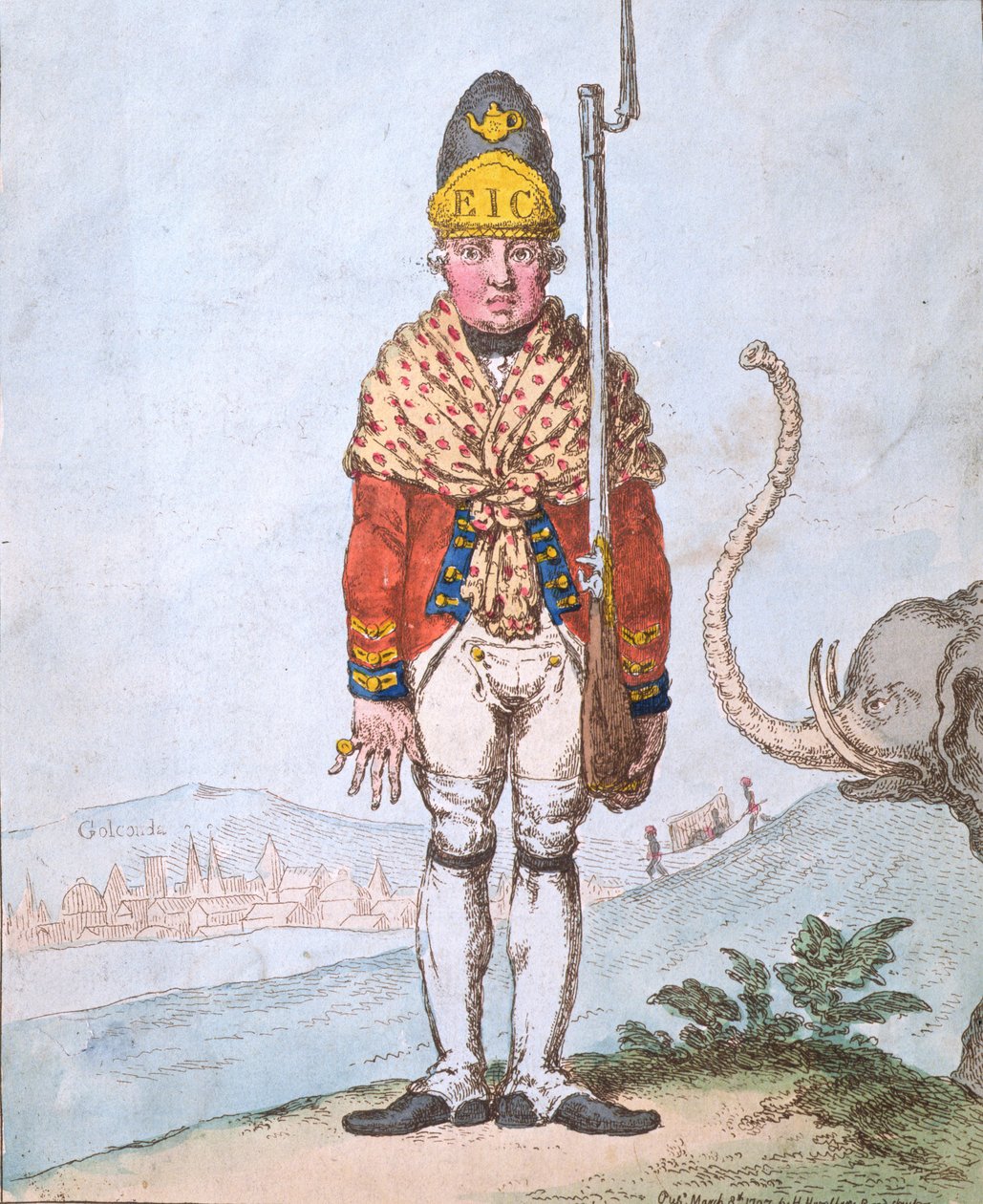 लीडनहॉल स्वयंसेवक, 1797 में हन्ना हम्फ्रे द्वारा प्रकाशित अपने शॉल में सबसे खूबसूरत द्वारा जेम्स गिलियरे