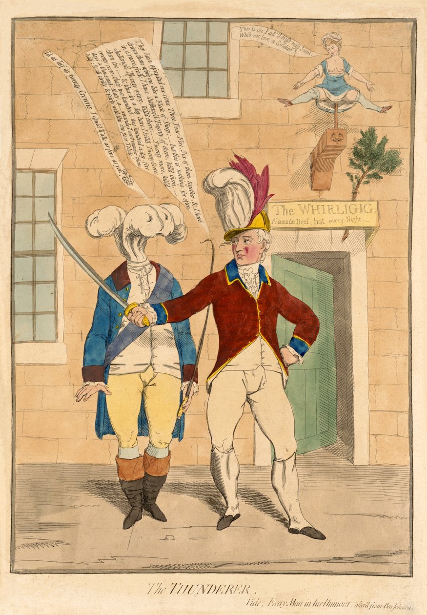 थंडर, पब। 1782 (हाथ के रंग का उत्कीर्णन) द्वारा जेम्स गिलियरे