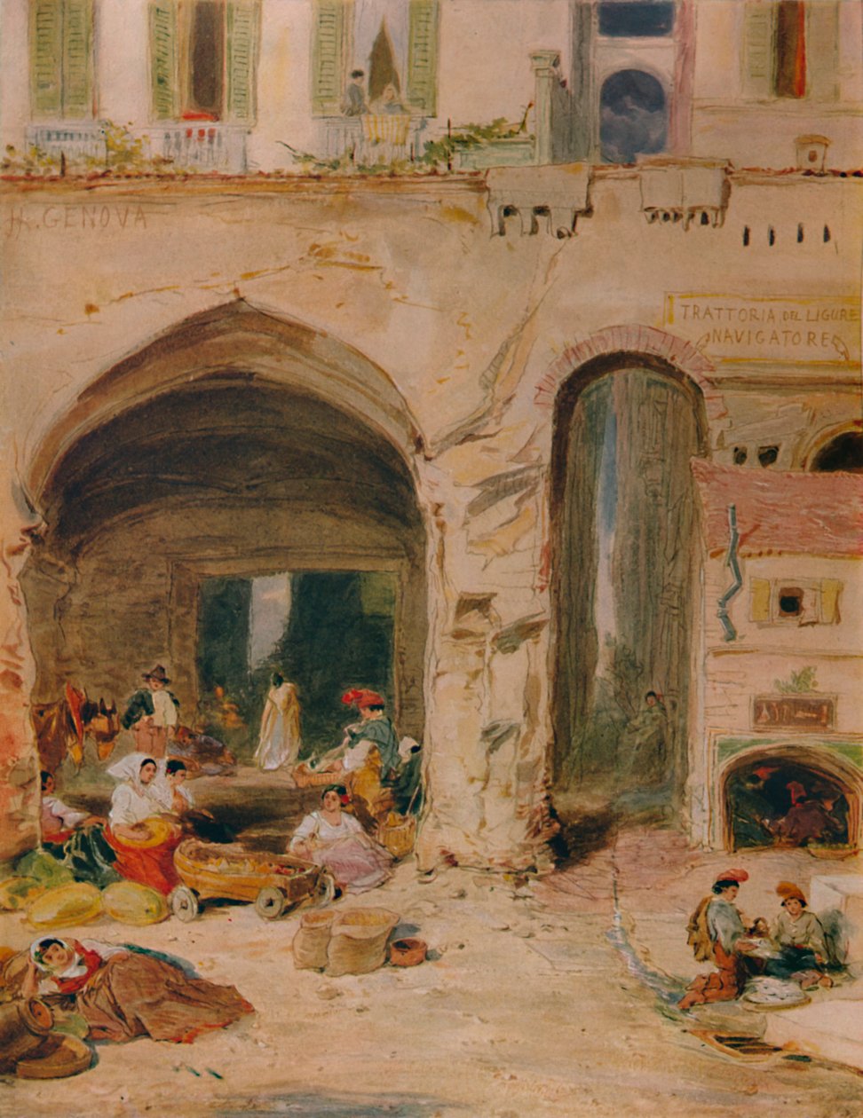 जेनोआ में एक आंगन, c1850, 1935 द्वारा जेम्स हॉलैंड