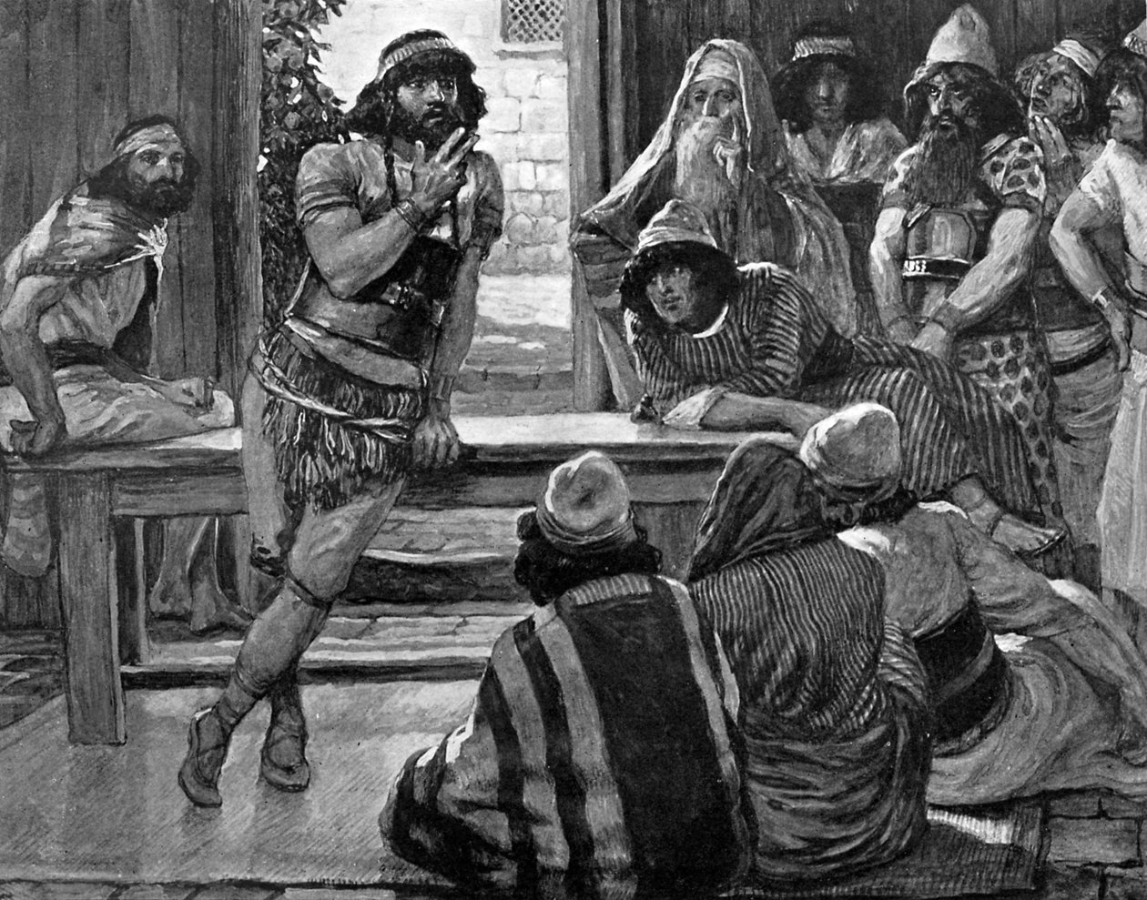 सैमसन ने टिसोट द्वारा एक पहेली पेश की - बाइबिल द्वारा जेम्स जैक्स जोसेफ (बाद में) टिसॉट