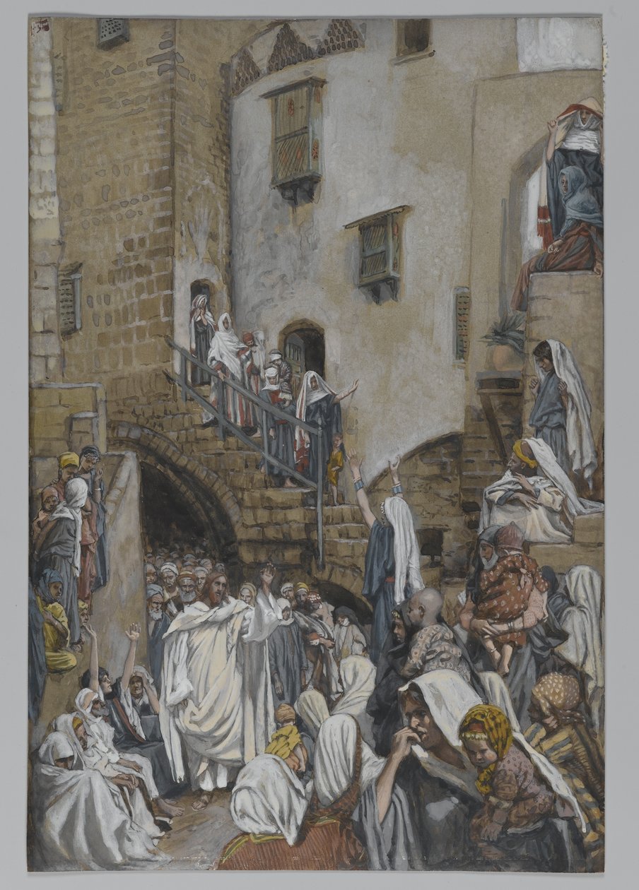 क्राउड में एक महिला ने लिखा, हमारे प्रभु यीशु मसीह के जीवन का चित्रण, 1886-94 (कागज पर ग्रेफाइट से अधिक) द्वारा जेम्स जैक्स जोसेफ टिसोट