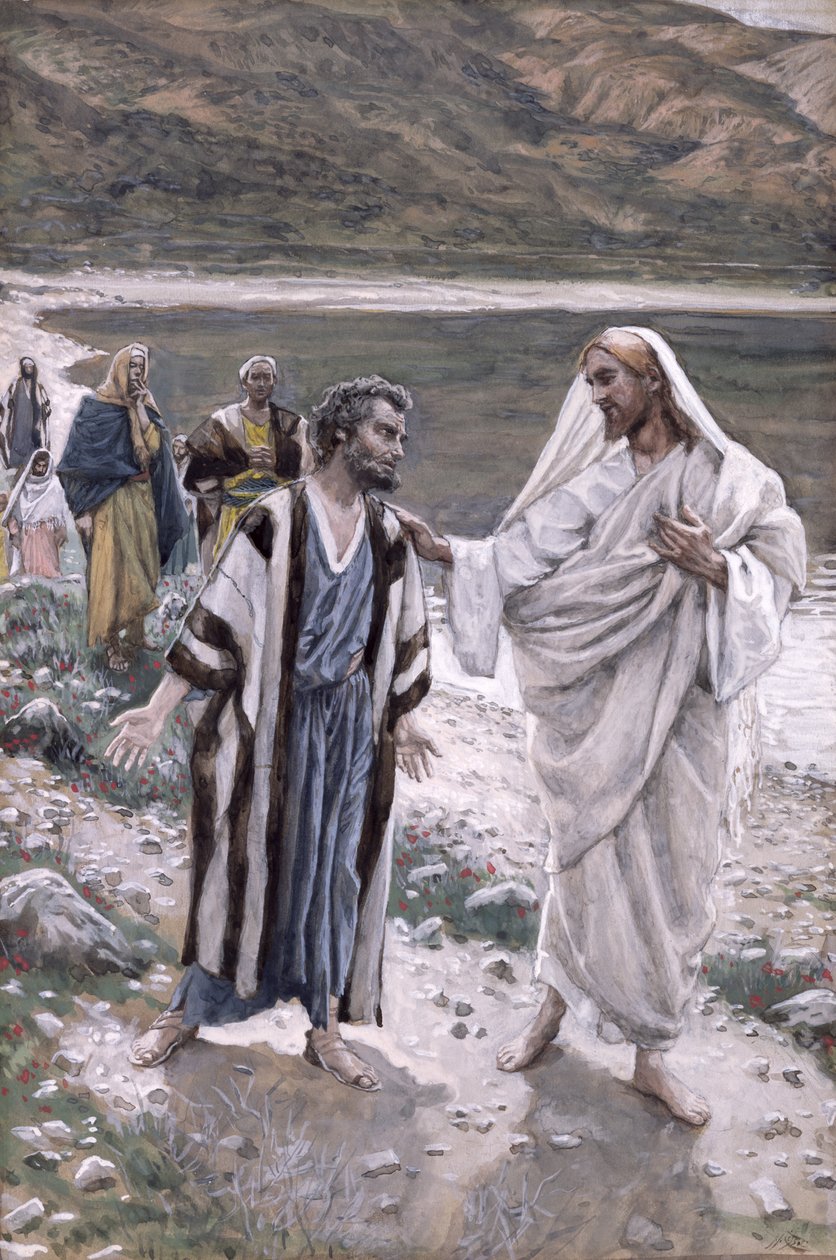 माई लैंब्स, द लाइफ ऑफ़ क्राइस्ट का चित्रण, c.1884-96 (wc & gouache on paperboard) द्वारा जेम्स जैक्स जोसेफ टिसोट
