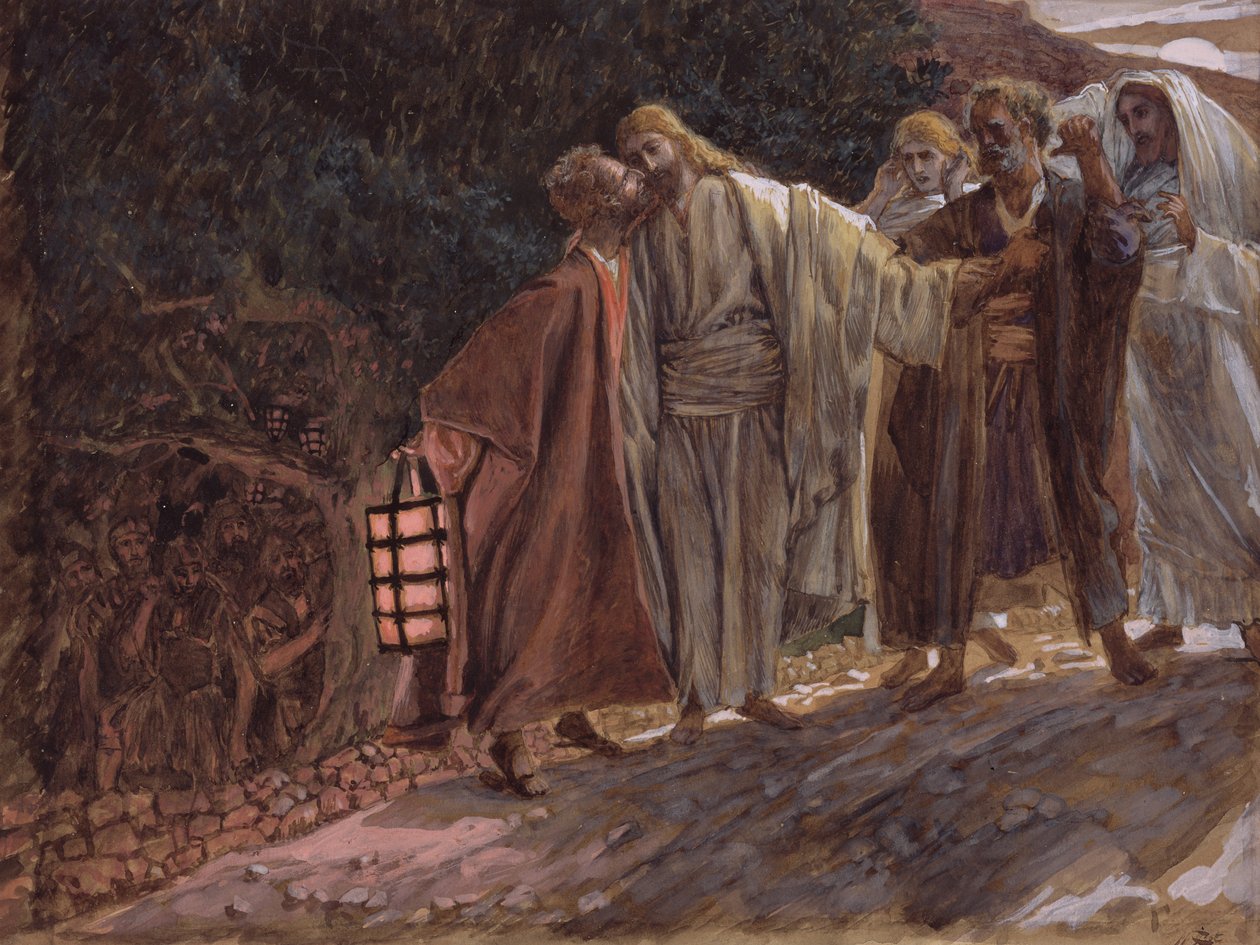 हेल मास्टर, और उसने उसे चूम लिया, द लाइफ ऑफ क्राइस्ट का चित्रण, c.1886-94 (wc & gouache on paperboard) द्वारा जेम्स जैक्स जोसेफ टिसोट