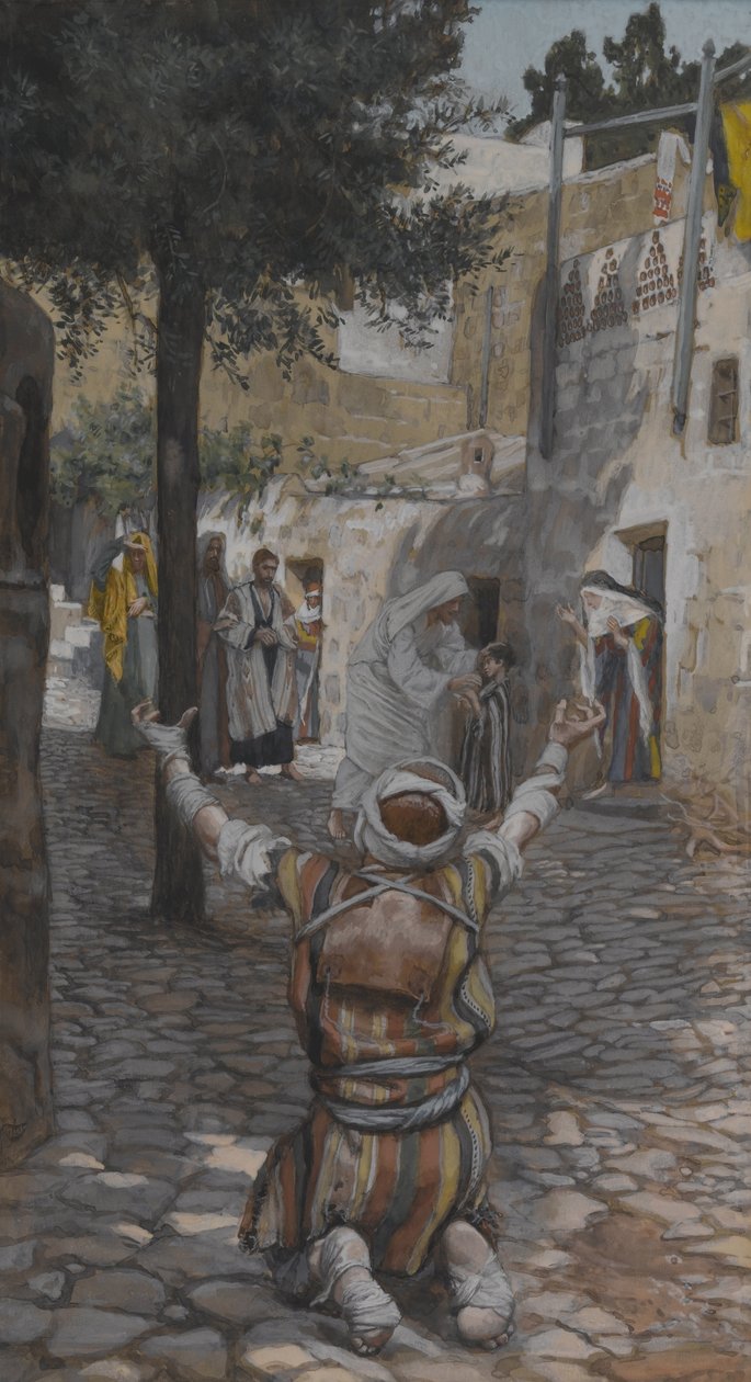 Capernaum में कुष्ठरोगियों का उपचार, हमारे प्रभु यीशु मसीह के जीवन से चित्रण द्वारा जेम्स जैक्स जोसेफ टिसोट