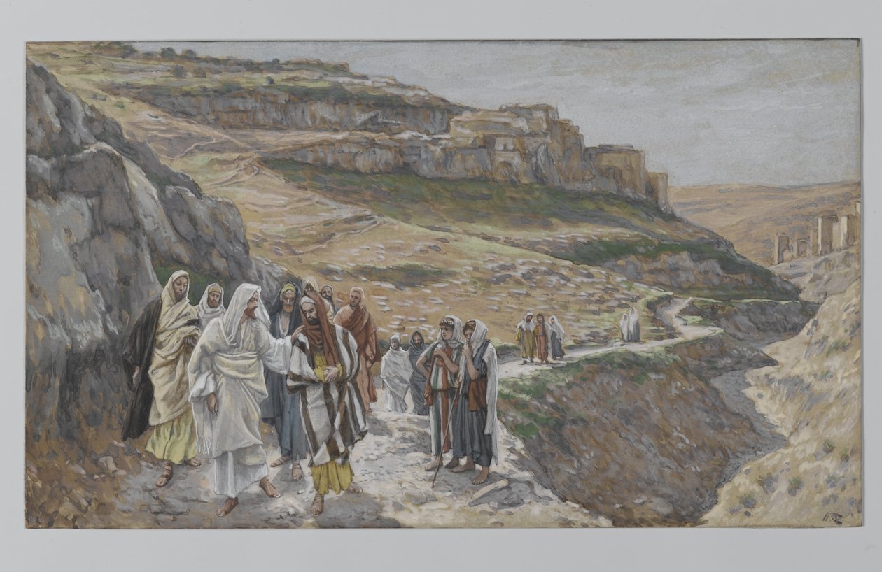यीशु अपने चेलों के साथ, हमारे प्रभु यीशु मसीह के जीवन से दृष्टांत, 1886-96 (कागज पर ग्रेफाइट से अधिक) द्वारा जेम्स जैक्स जोसेफ टिसोट