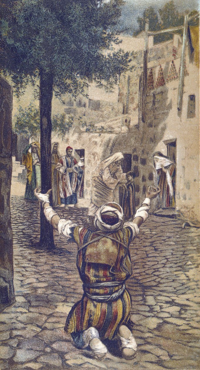 कफरनहूम में कुष्ठरोगियों का उपचार - कफरनहूम में कुष्ठरोगियों का उपचार - "" हमारे प्रभु यीशु मसीह का जीवन "" से - 1899 जेम्स टिसोट द्वारा - ला विए डे नोट्रे लॉर्ड जीसस क्राइस्ट, जैक्स जोसेफ (जैक्स जोसेफ) टिसोट डिट जेम्स द्वारा टिसोट (183 द्वारा जेम्स जैक्स जोसेफ टिसोट