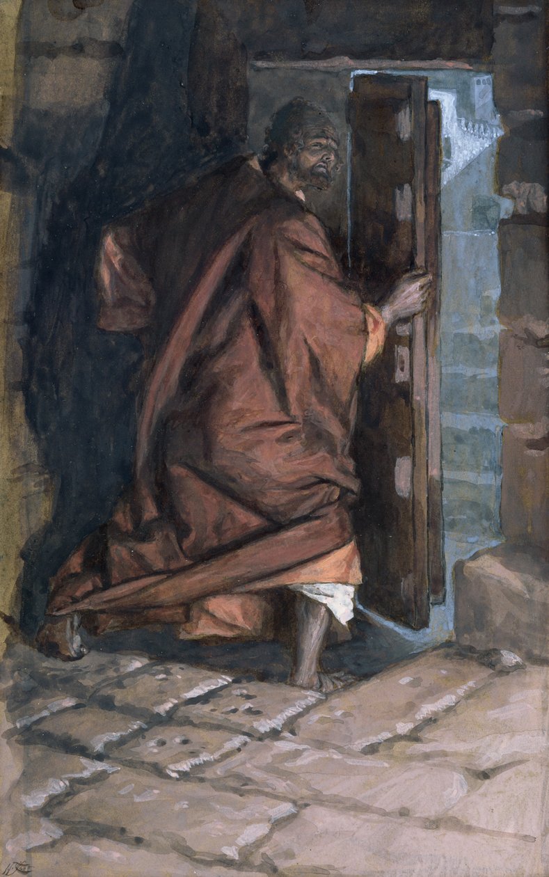 जुदास का प्रस्थान, मसीह के जीवन का चित्रण, c.1884-96 (पेपरबोर्ड पर wc और gache) द्वारा जेम्स जैक्स जोसेफ टिसोट
