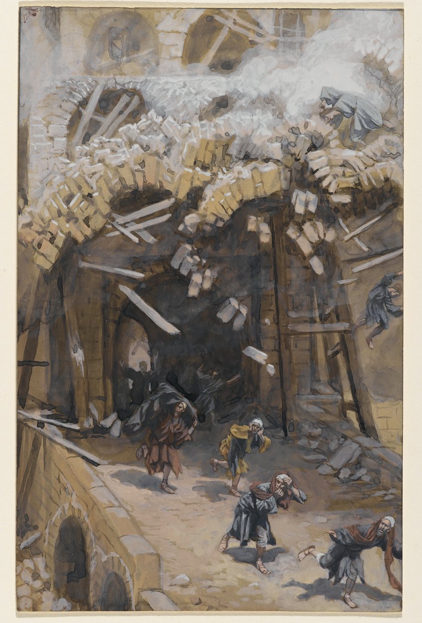 सिलोम का टॉवर, हमारे प्रभु यीशु मसीह के जीवन का चित्रण, 1886-96 (कागज पर ग्रेफाइट से अधिक) द्वारा जेम्स जैक्स जोसेफ टिसोट