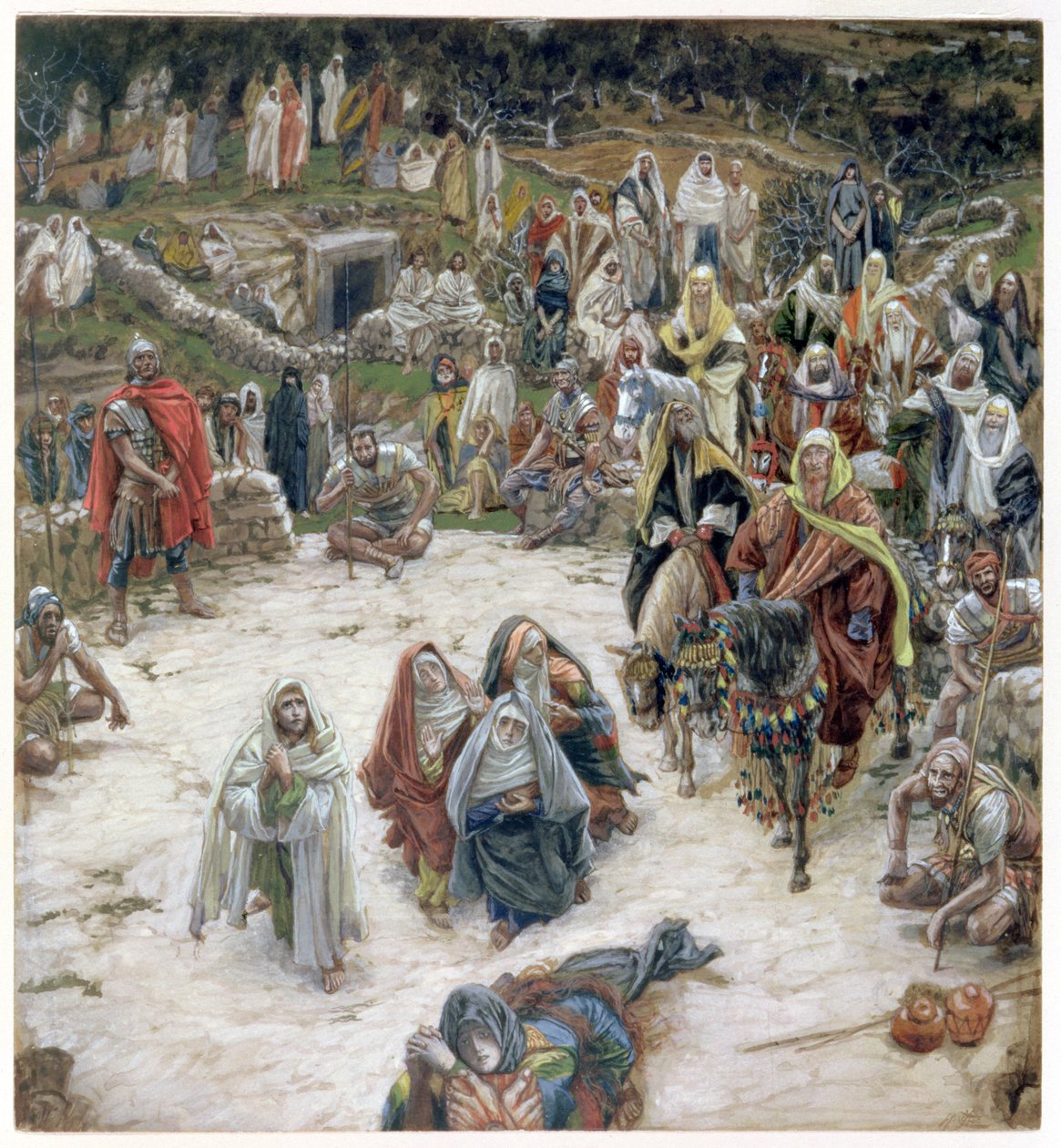 क्राइस्ट ने क्रूस से क्या देखा, द लाइफ ऑफ क्राइस्ट के लिए चित्रण, c.1886-96 (पेपरबोर्ड पर गौचे) द्वारा जेम्स जैक्स जोसेफ टिसोट