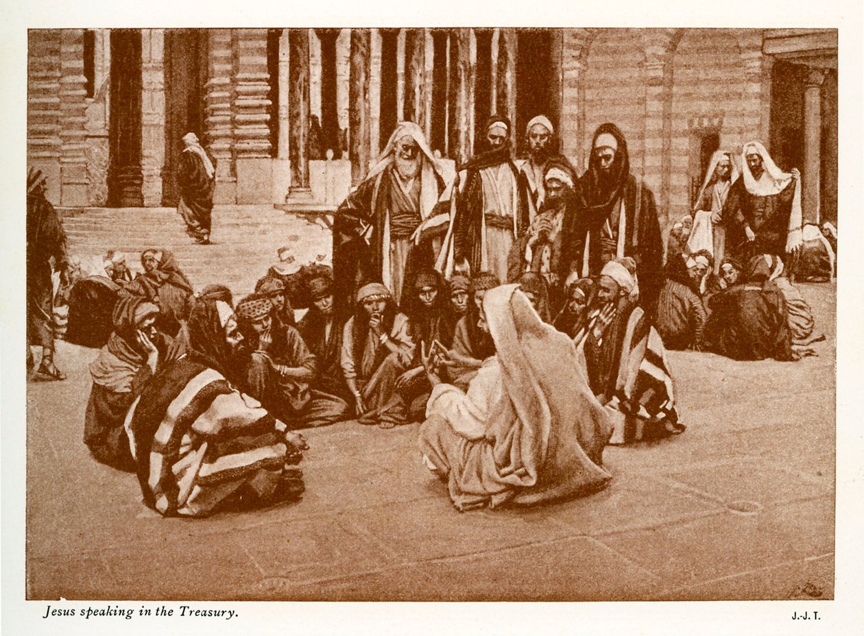 यीशु राजकोष में बोल रहा है - सेंट जॉन - बाइबिल द्वारा टिसोट के बाद जेम्स जैक्स जोसेफ