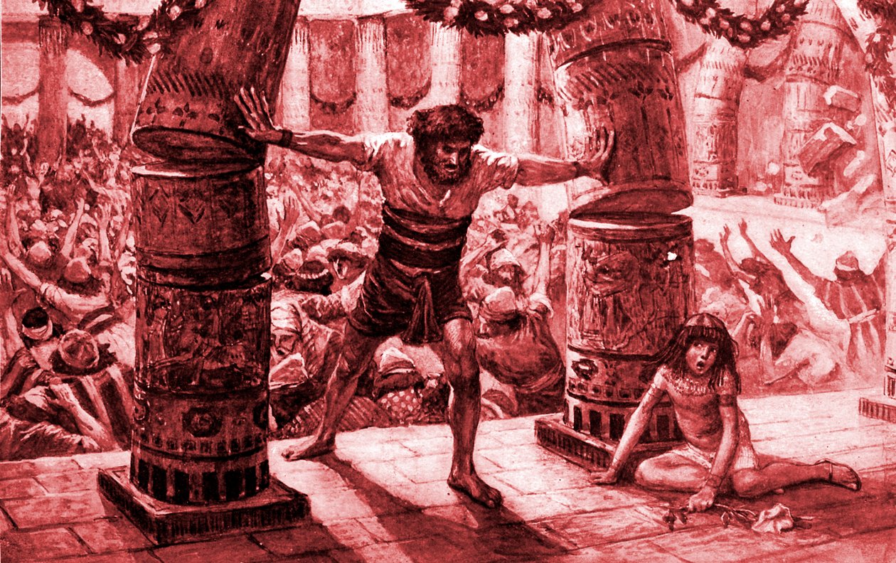 शिमशोन टिसॉट - बाइबल द्वारा स्तंभों को नीचे रखता है द्वारा टिसोट के बाद जेम्स जैक्स जोसेफ