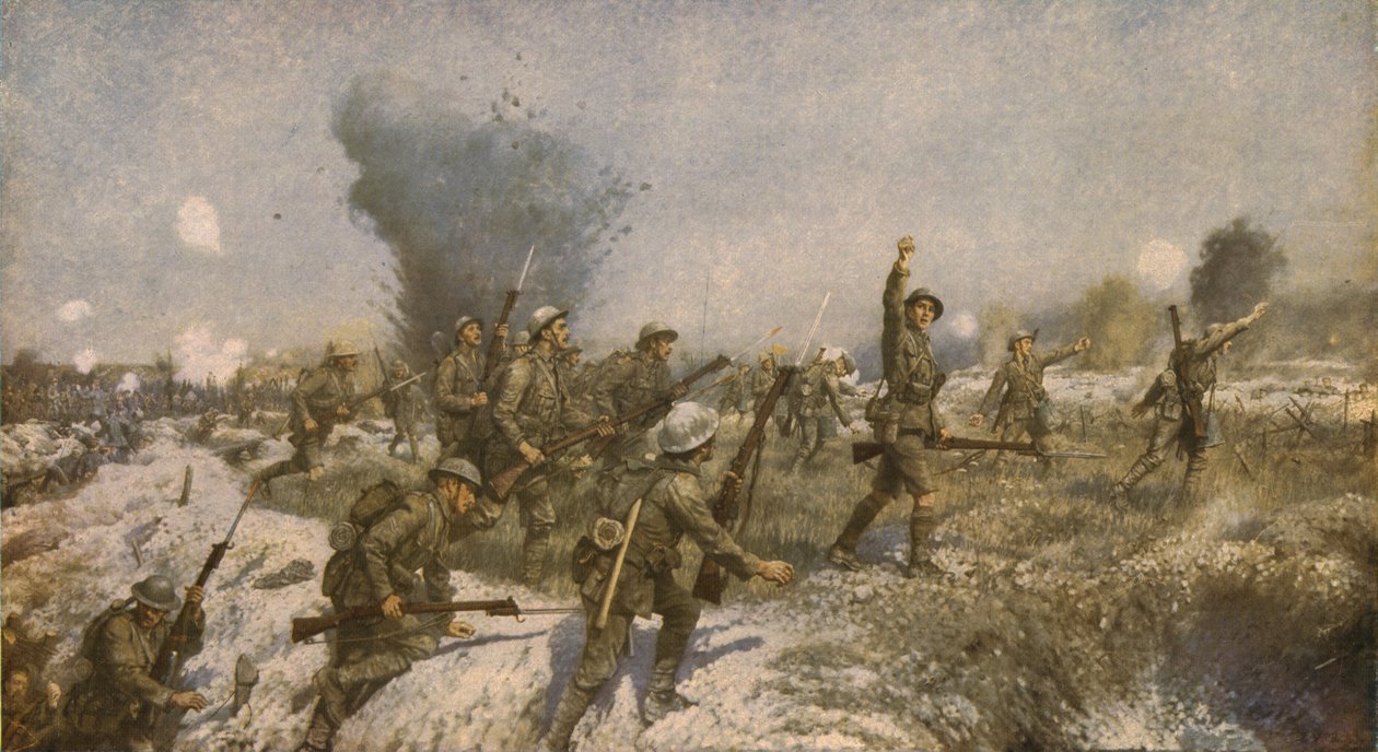 उल्स्टर डिवीजन का हमला, 1 जुलाई 1916, c1930। द्वारा जेम्स प्रिंसेप बीडल