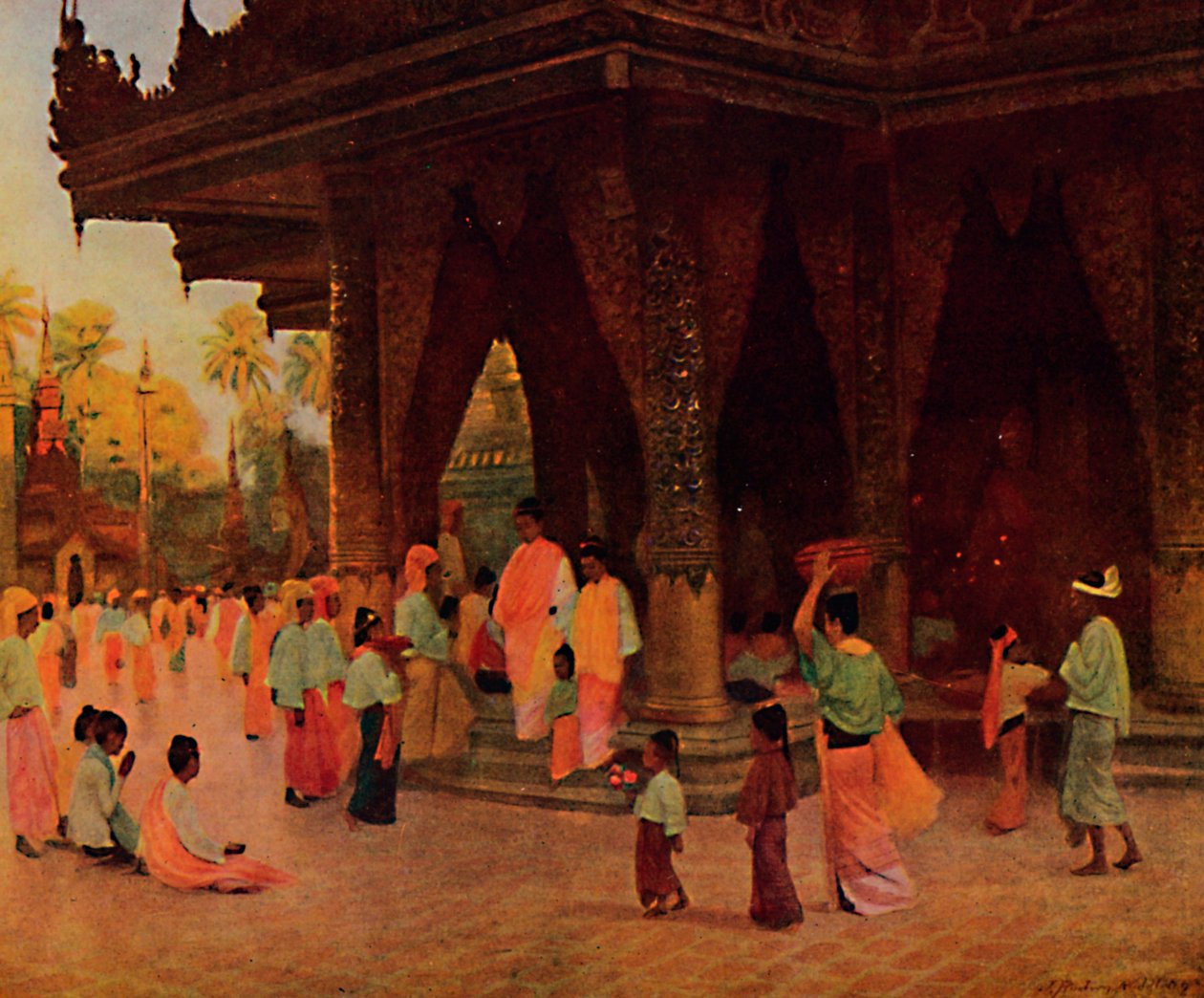 1913 के गौतम के एक तीर्थ पर उपासक द्वारा जेम्स रायबर्न मिडलटन