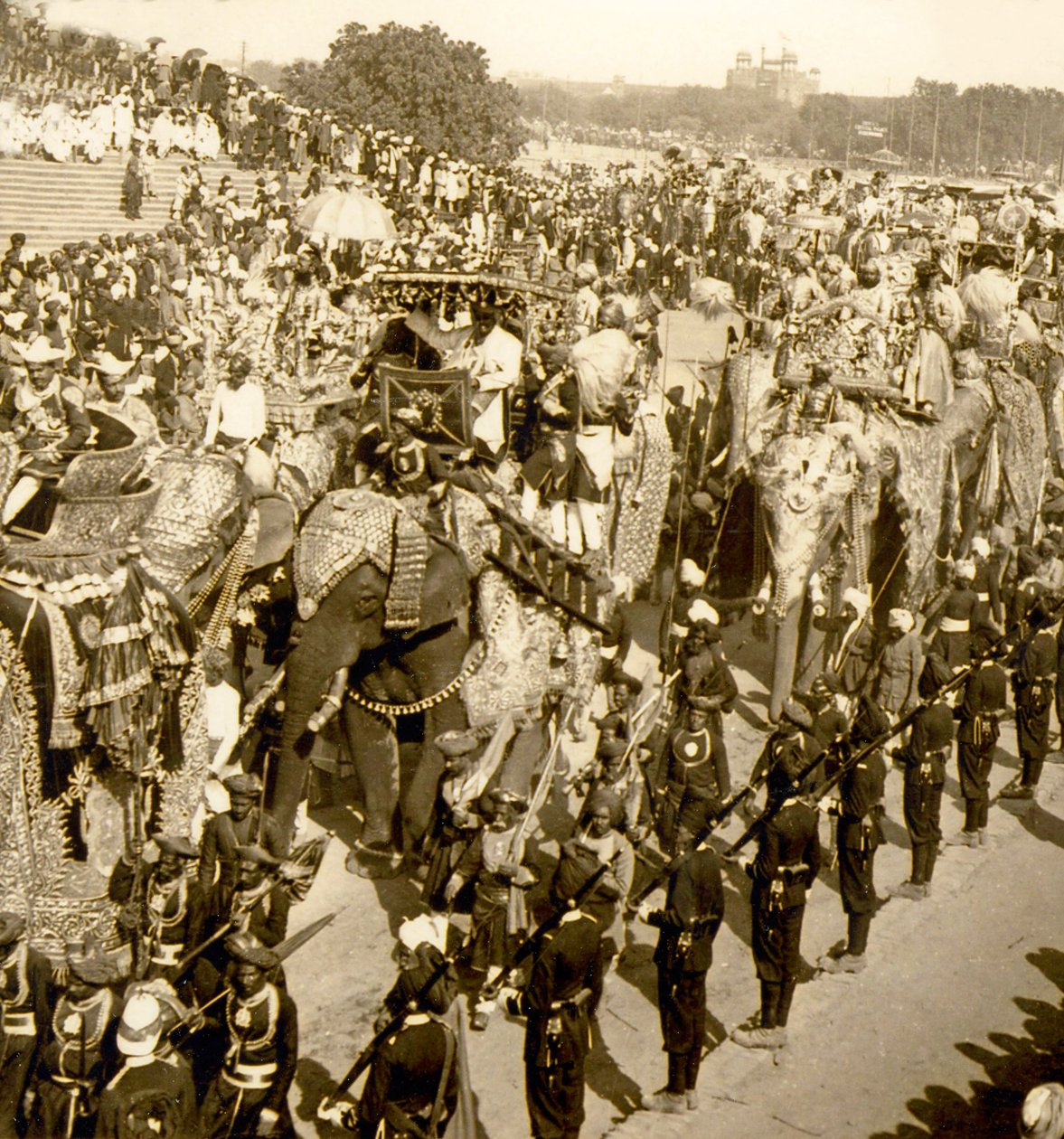 महान दरबार जुलूस, दिल्ली, भारत। 1903 (फोटो) द्वारा जेम्स रिटन