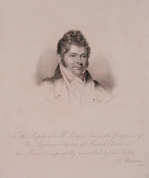 जोहान बर्नहार्ड लोगियर (1777-1846) का पोर्ट्रेट एच. मेयर द्वारा उकेरा गया (उत्कीर्णन) द्वारा जेम्स रॉबर्ट (बाद में) Maguire