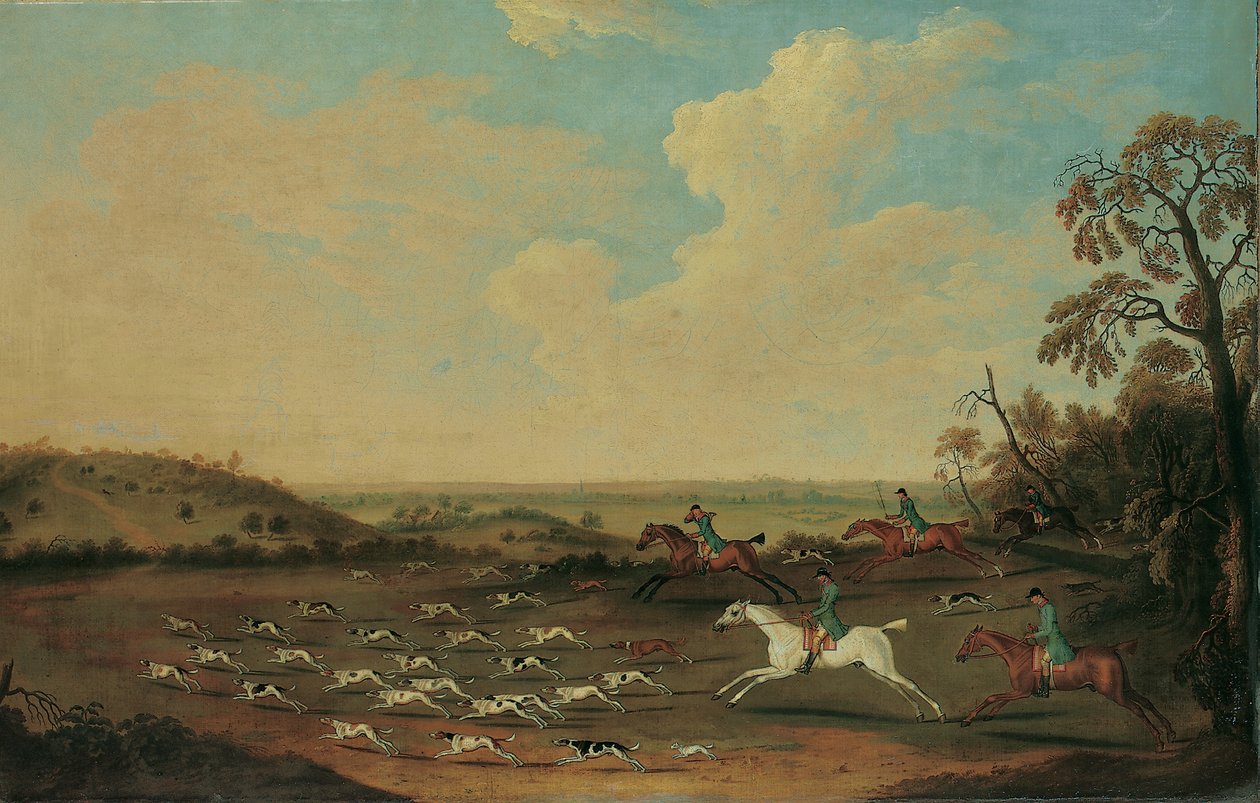 ए हैव इन फुल क्राई एट क्वॉर्ली, हैम्पशायर, c.1770 द्वारा जेम्स सीमोर