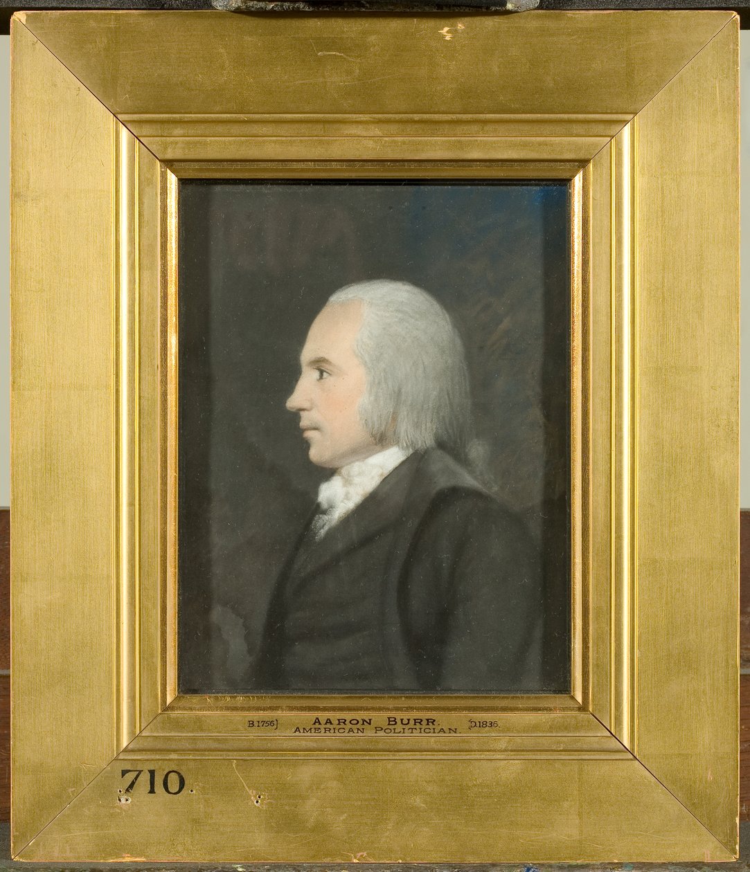 हारून बूर, c.1797 (ग्रे पेपर पर रंगीन पेस्टल) द्वारा जेम्स शेरेंस