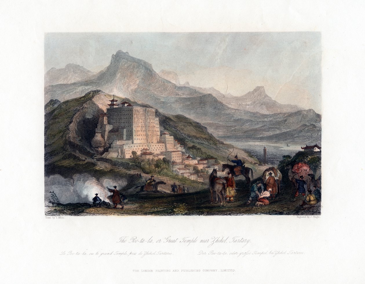 द पू टा ला, या ग्रेट टेंपल झेहोल, टार्टरी, चीन के पास, c1840। द्वारा जेम्स टिंगल