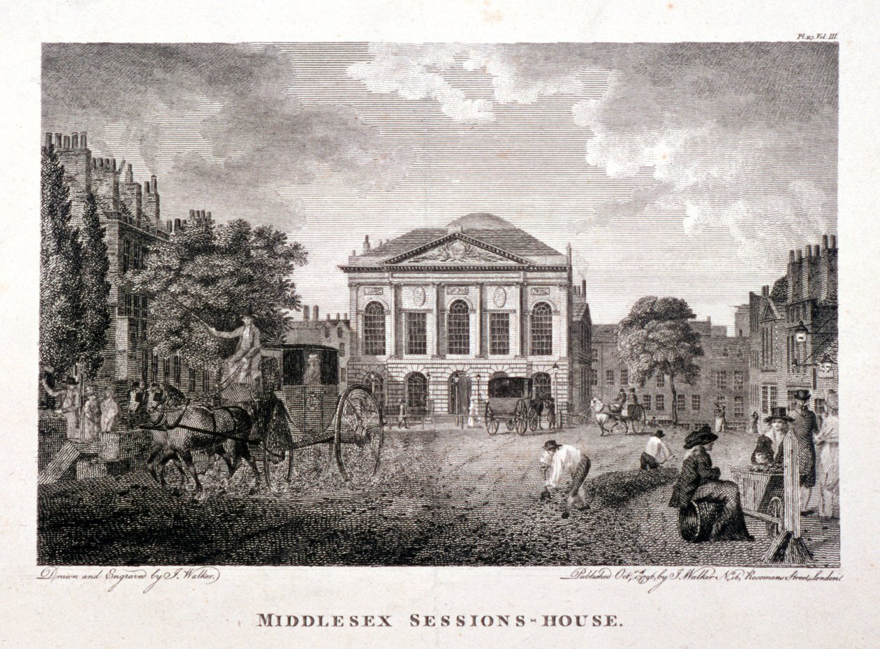 क्लेरकेनवेल ग्रीन, फिन्सबरी, लंदन, 1796 द्वारा जेम्स वॉकर