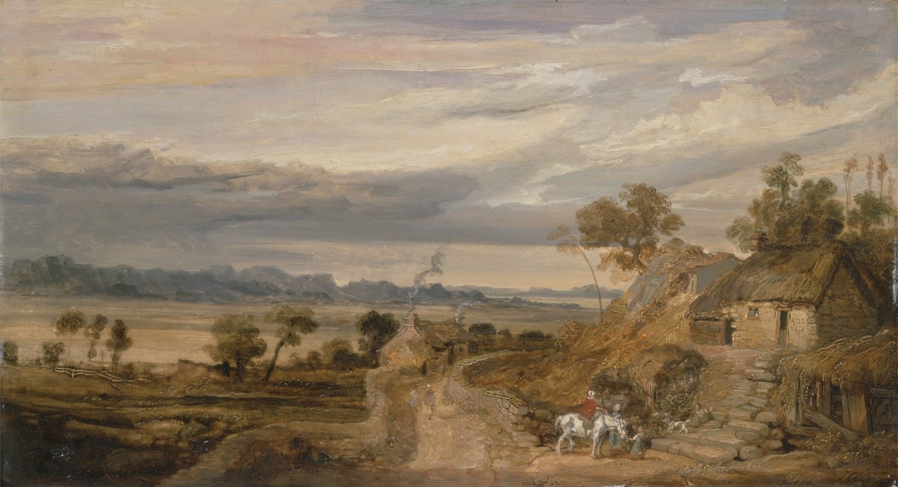 कॉटेज के साथ लैंडस्केप, c.1802-07 (पैनल पर तेल) द्वारा जेम्स वार्ड