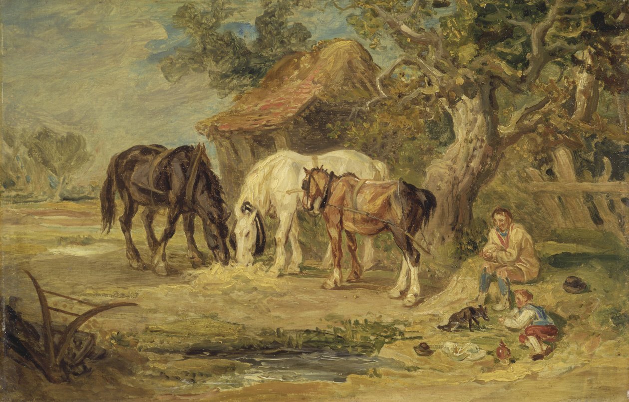 मध्याह्न भोजन, c.1830-40 (पैनल पर तेल) द्वारा जेम्स वार्ड