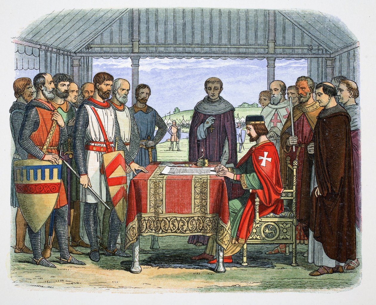 किंग जॉन ग्रेट चार्टर पर हस्ताक्षर करता है, रननीमेड, सरे, 1215 1864। द्वारा जेम्स विलियम एडमंड डॉयल