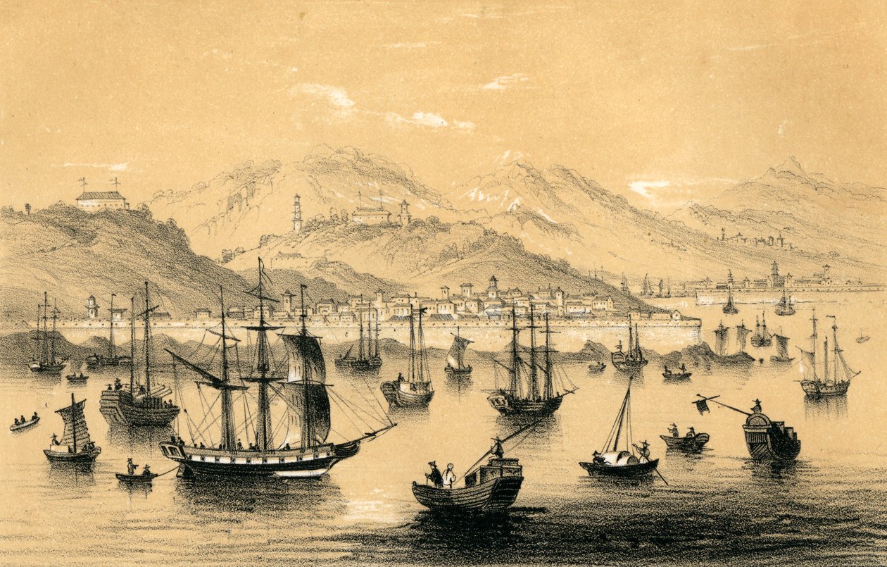 अमॉय, ब्रिटिश वाणिज्य, 1847 के अंत में हुई संधि द्वारा खोले गए पांच बंदरगाहों में से एक है। द्वारा जेम्स विलियम जाइल्स