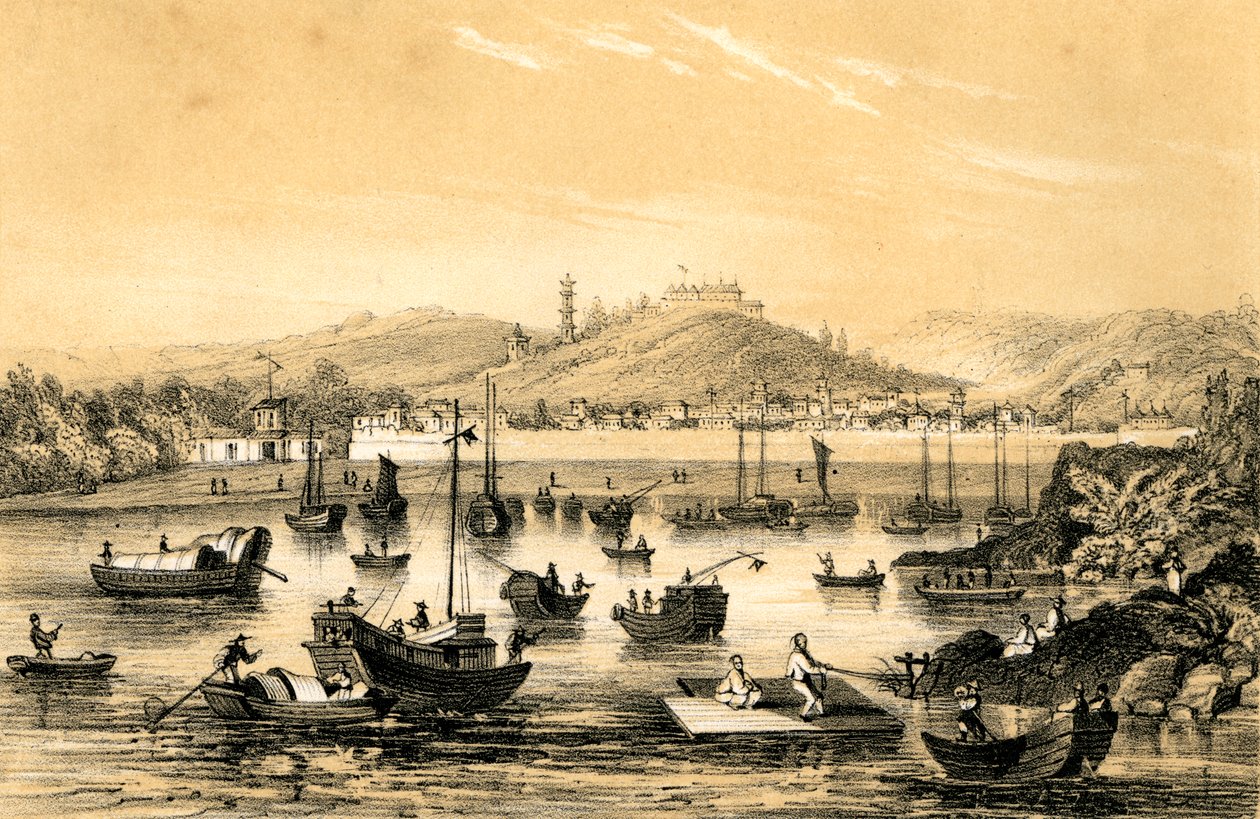 ब्रिटिश वाणिज्य, चीन, 1847 के अंत में हुई संधि द्वारा खोले गए पांच बंदरगाहों में से एक द्वारा जेम्स विलियम जाइल्स