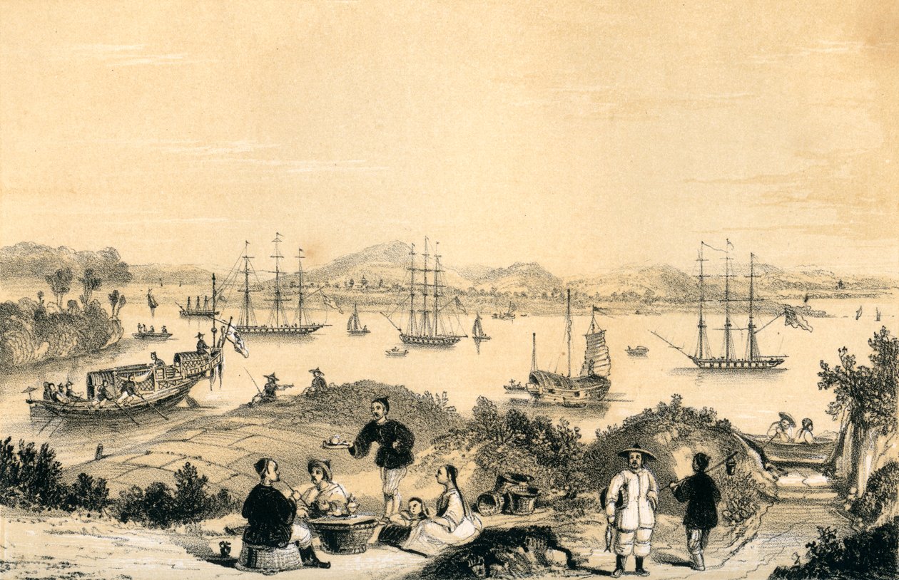 कैंटन के पास वम्पोआ, यूरोपीय शिपिंग के लिए लंगर, 1847 द्वारा जेम्स विलियम जाइल्स