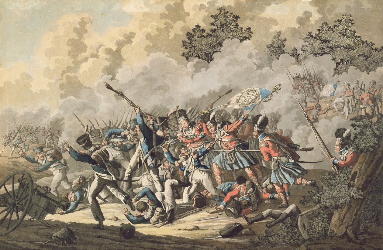 स्कॉटिश ट्रूप्स एंड द ओल्ड इंपीरियल गार्ड, वाटरलू, 18 जून 1815 द्वारा जान एंथोनी लैंगेंडीक