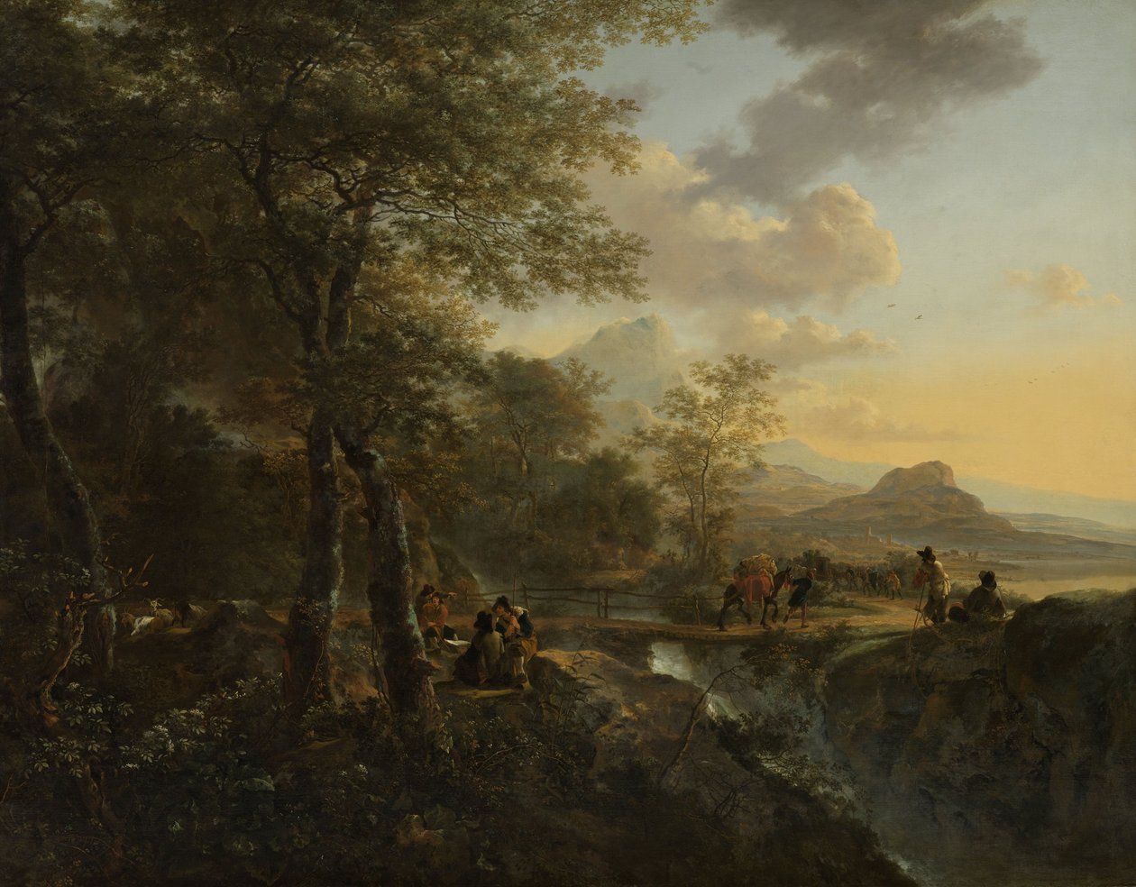 ड्राफ्ट्समैन के साथ इतालवी लैंडस्केप, c.1650-52 द्वारा जान डिर्क्सज़ दोनों