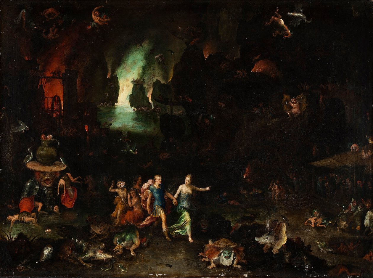 अंडरवर्ल्ड में Aeneas और Cumaean Sibyl द्वारा जन एल्डर ब्रूघेल