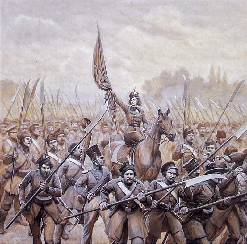 .nEnglish: Emilia Plater पोलिश scythemen.nPolski का संचालन: Emilia Plater kosynierow.n शाखा के सिर पर द्वारा जन रोसेन