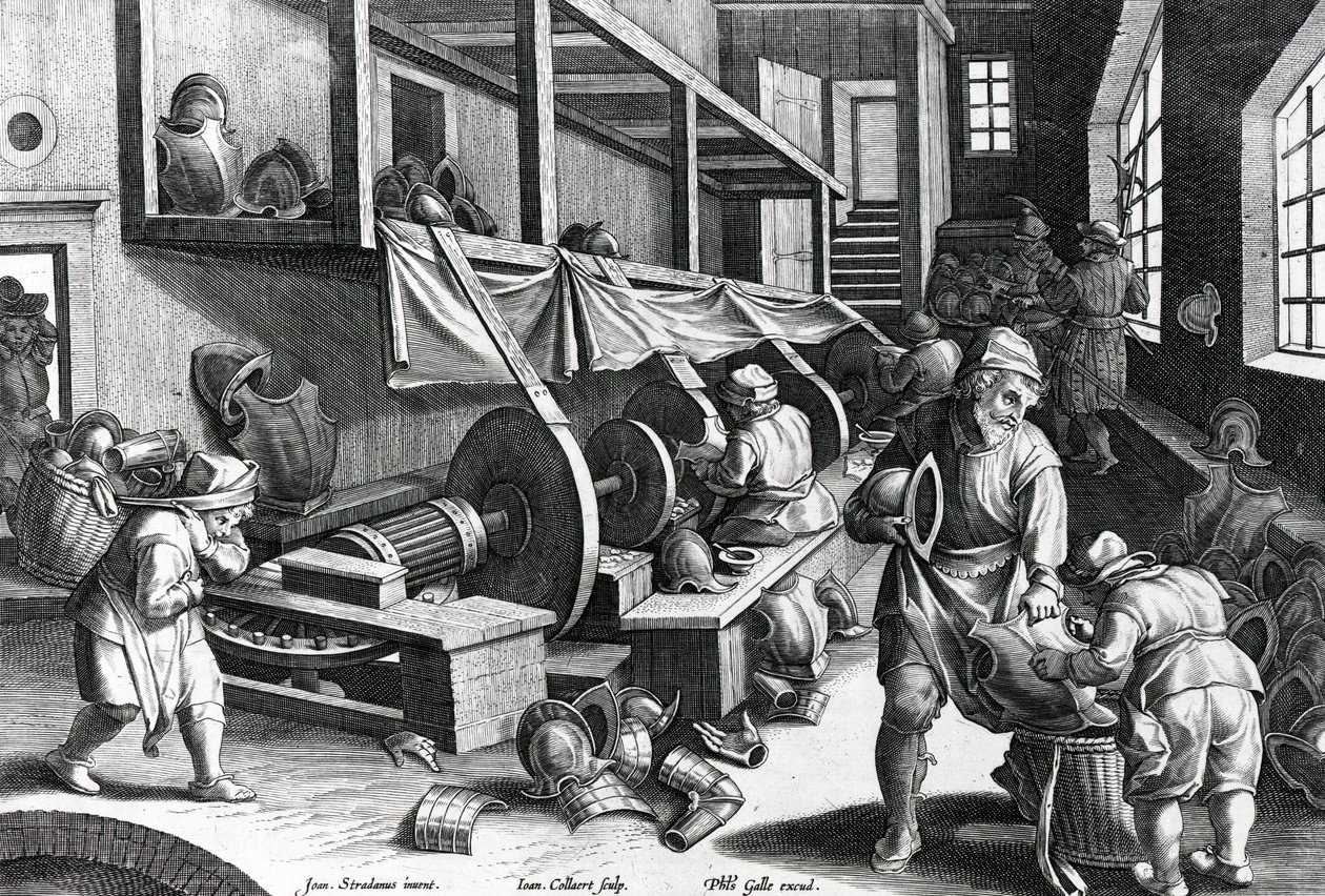 पोलिश हथियारों थाली न्यू Reperta के 17, जनवरी Collaert द्वारा उत्कीर्ण, c.1580-1605 द्वारा जन वैन डर स्ट्रेट