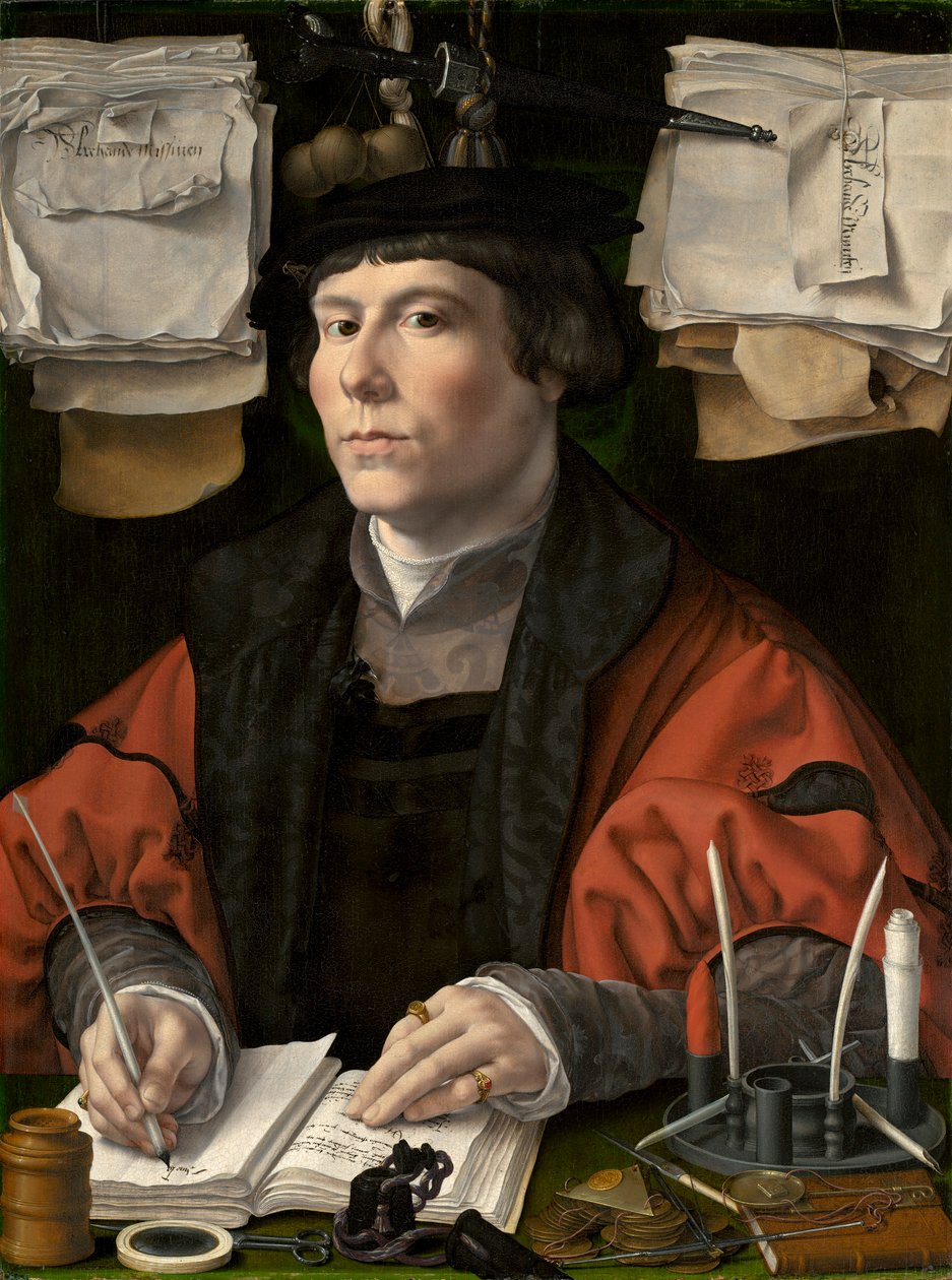 एक व्यापारी का पोर्ट्रेट, c.1530 (पैनल पर तेल) द्वारा Jan (c.1472-c.1533) Gossaert