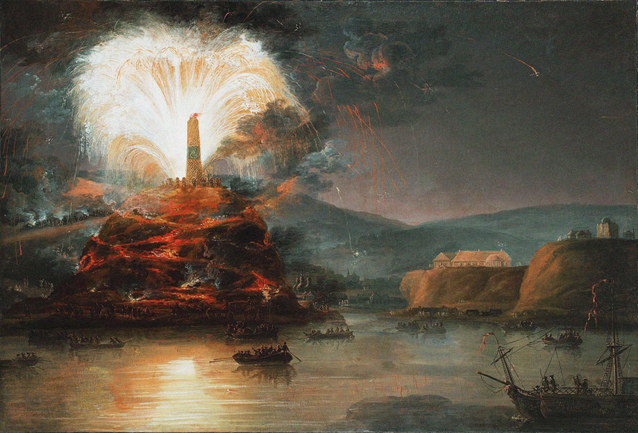 1787, 1787 में कैथरीन द्वितीय के सम्मान में कानिओ में आतिशबाजी द्वारा जान बोगुमिल प्लेर्शो