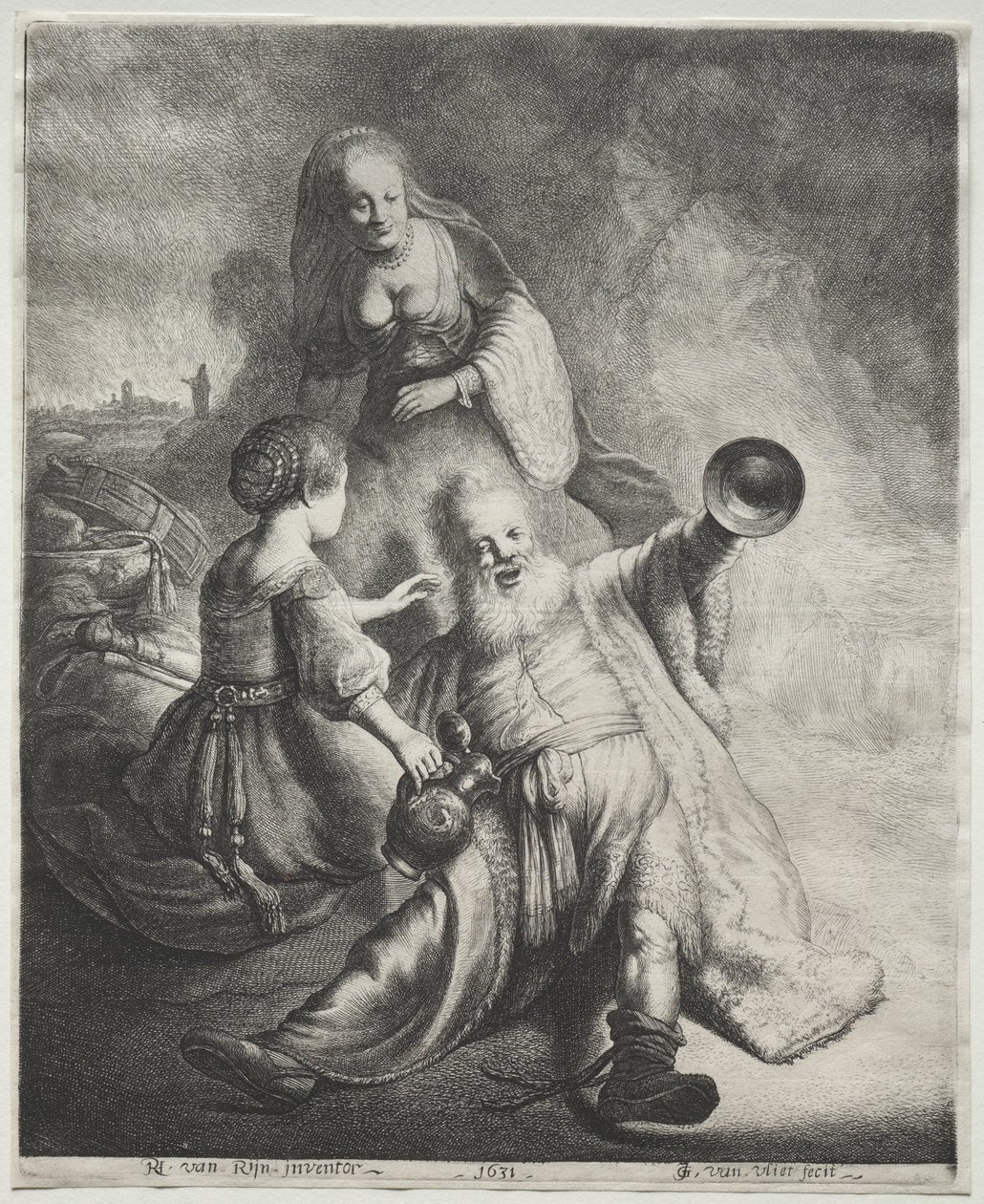लूत और उनकी बेटियाँ, 1600s। द्वारा जान जॉर्ज वैन व्लिट