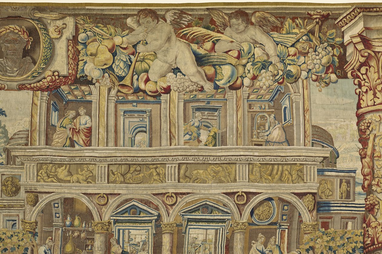 महल और संगीतकार फरिश्ता और पोमोना के दूत का विस्तार, c.1630 द्वारा जन II रास