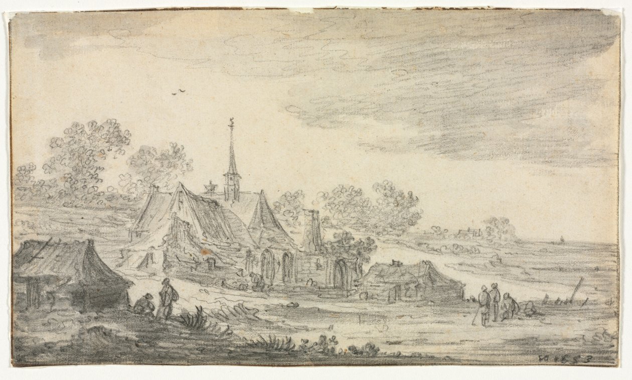 सीहोर पर इमारतों का समूह, 1653। द्वारा जन जोसेफ्स वैन गोयन