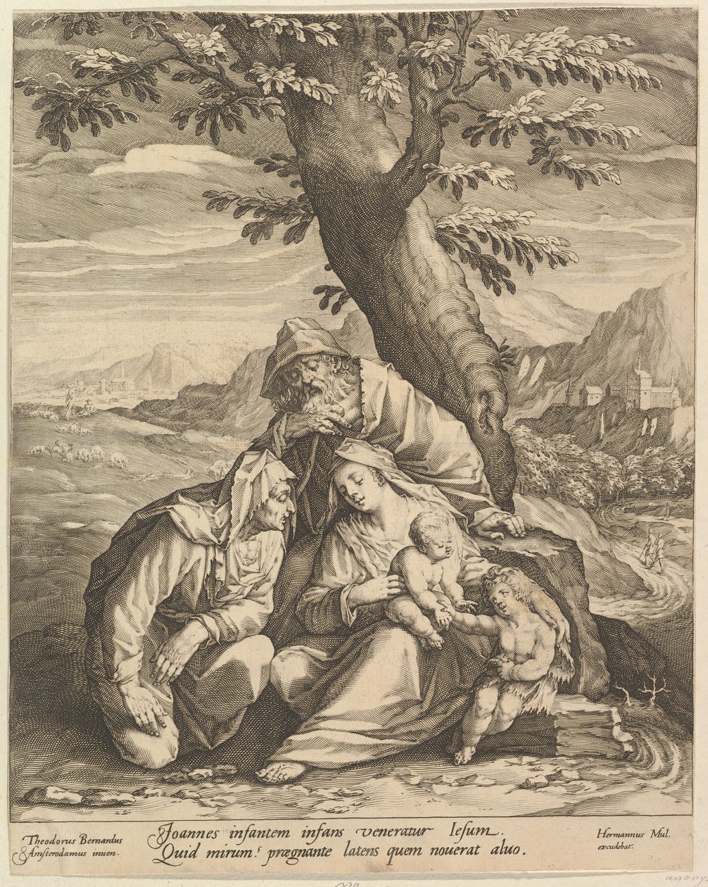सेंट एलिजाबेथ और सेंट जॉन द बैपटिस्ट के साथ पवित्र परिवार, 1588। द्वारा जान मुलर