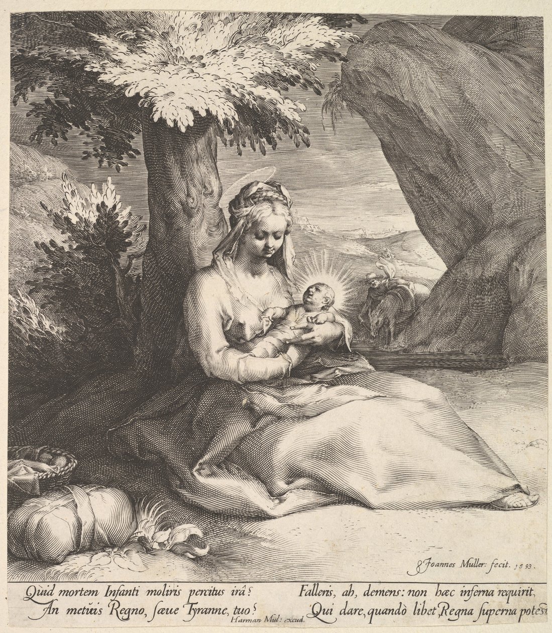 मिस्र में उड़ान पर आराम करो, सीए। 1613. द्वारा जान मुलर