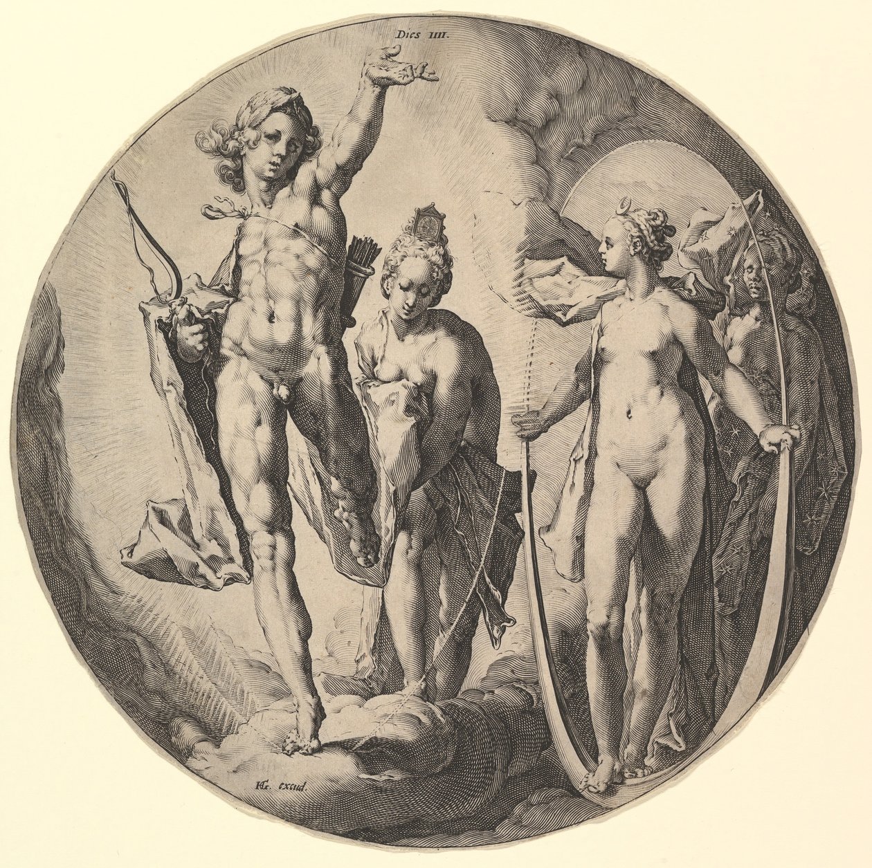 द फोर्थ डे डाइस IV, द क्रिएशन ऑफ द वर्ल्ड की श्रृंखला से, सीए। 1596. द्वारा जान मुलर