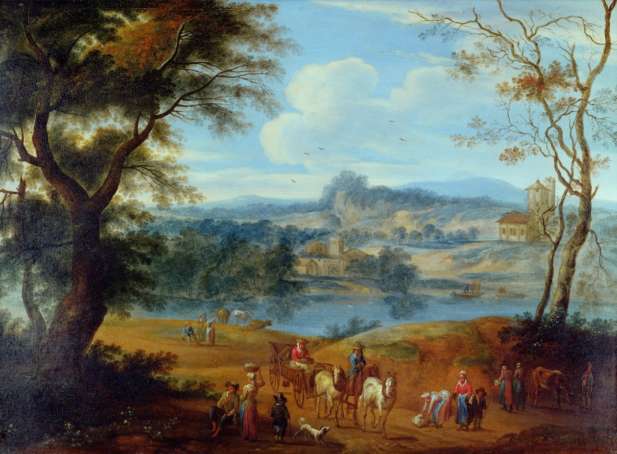 लैंडस्केप, c.1700 द्वारा जन पीटर वैन द एल्डर ब्रेडेल
