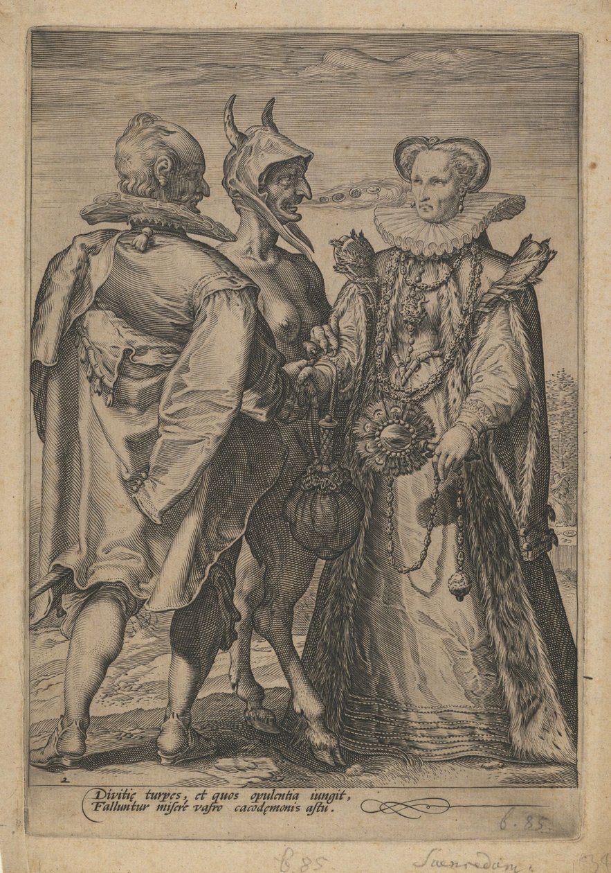 शैतान द्वारा विवाहित धन के लिए विवाह, ca. 1600 द्वारा जन सैनेद्रम