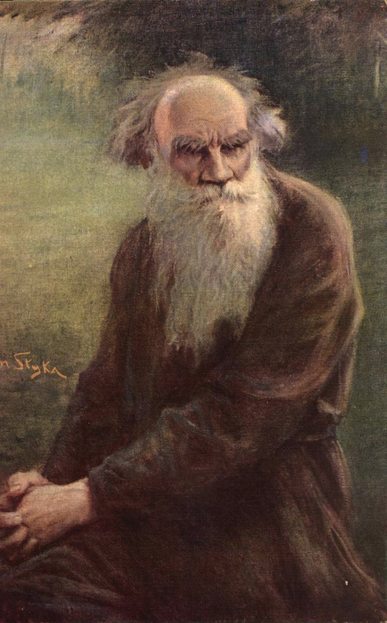 लेखक लियो एन टॉल्स्टॉय का चित्रण 1828-1910, 1910 द्वारा जान स्टाइका