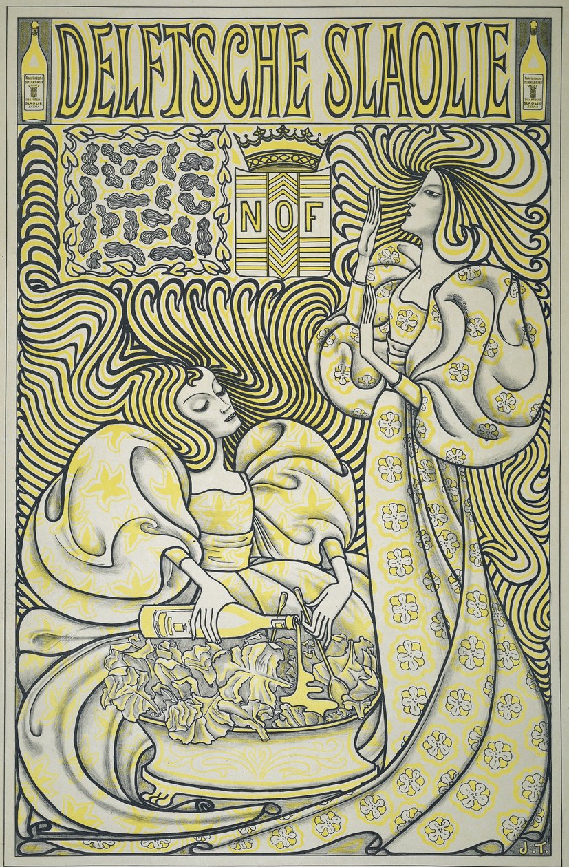 डेल्फ़्ट सलाद तेल के लिए पोस्टर, पब.1894 (कलर लिथो) द्वारा जान तूरोप