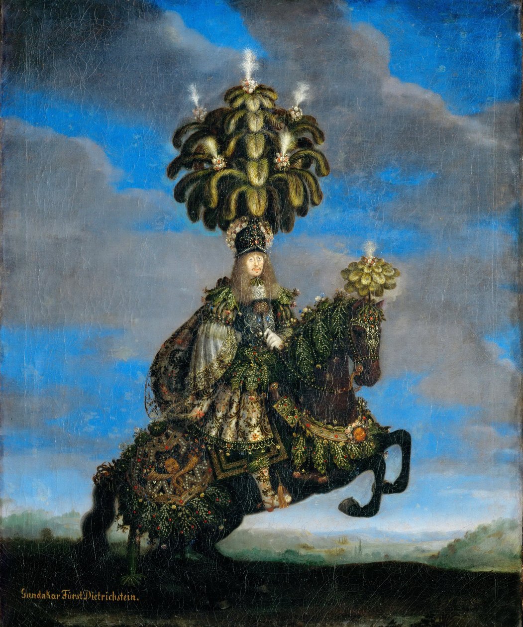 गुंडकर, प्रिंस डिट्रिचस्टीन 1623-1690 एक घोड़े-बैले, 1667 के लिए एक पोशाक में द्वारा जान थॉमस